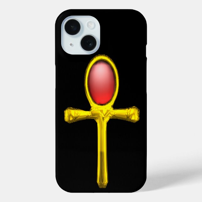 RED TALISMAN /GOLD EGYPTIAN ANKH Case-Mate iPhone HÜLLE (Rückseite)