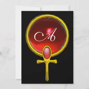 RED TALISMAN RUBY MONOGRAM hellschwarz gelb Einladung