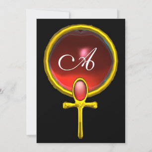 RED TALISMAN RUBY MONOGRAM hellschwarz gelb Einladung