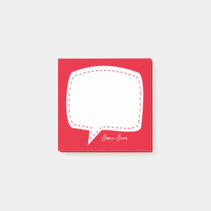 Red Talk Bubble Personalisiert Name Sprach-Blase Post-it Klebezettel