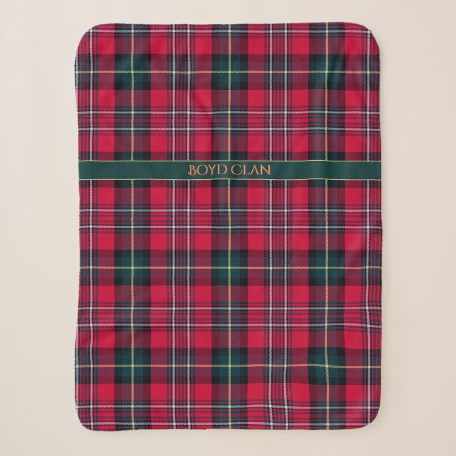 Red Tartan (anpassbar) Sherpadecke (Vorderseite)