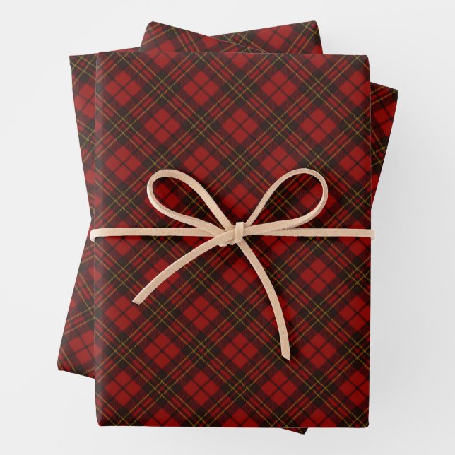 Red tartan Christmas plaid winter holidays pattern Geschenkpapier Set (Beispiel)
