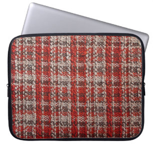 Red Tartan Fabric: Texturierter Hintergrund Laptopschutzhülle