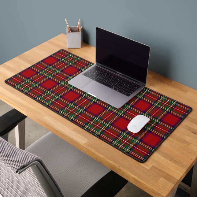 Red Tartan Kariert Design Desk Mat Schreibtischunterlage (Büro 2)