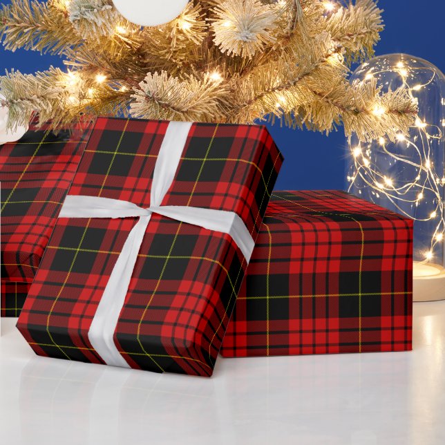 Red Tartan Kariertes Weihnachtswrapping Paper Geschenkpapier (Feiertage)