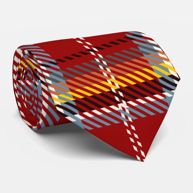 Red Tartan Krawatte (Gerollt)