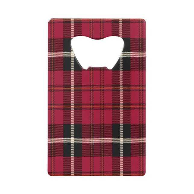 Red Tartan Kreditkarte Flaschenöffner (Vorderseite)