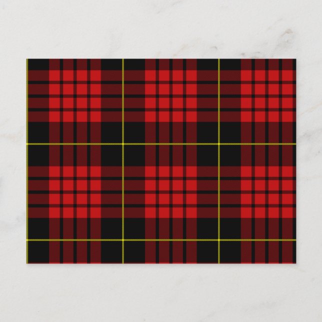 Red Tartan Postcard Postkarte (Vorderseite)