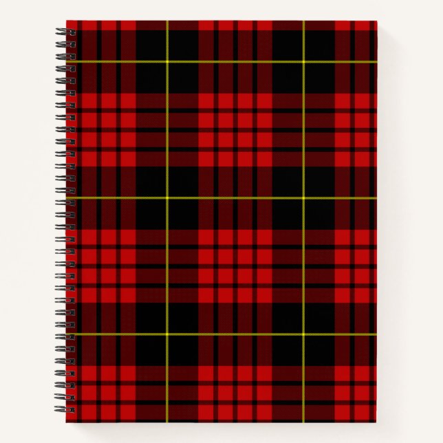 Red Tartan Spiral Notebook Notizbuch (Vorderseite)