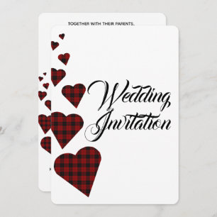 Red Tartan Wedding Einladung