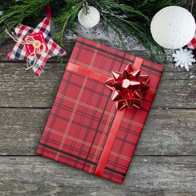 Red Tartan Weihnachtswrapping Paper Geschenkpapier (Von Creator hochgeladen)