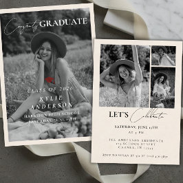 Red Tassel Senior Photo Graduation Announcement Einladung