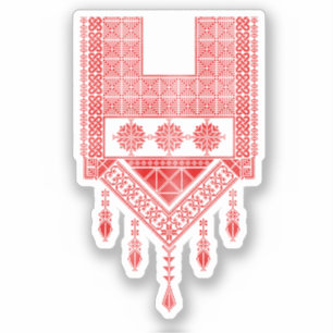 Red Tatreez Cross Stitch Traditionelle Stickerei Aufkleber