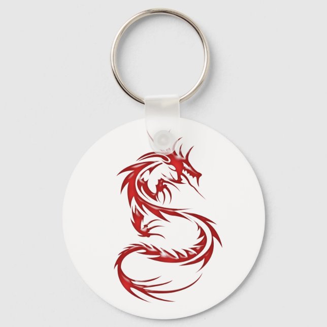 Red Tattoo Dragon Schlüsselanhänger (Vorderseite)