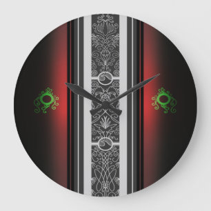 Red Tattoo Surf Große Wanduhr
