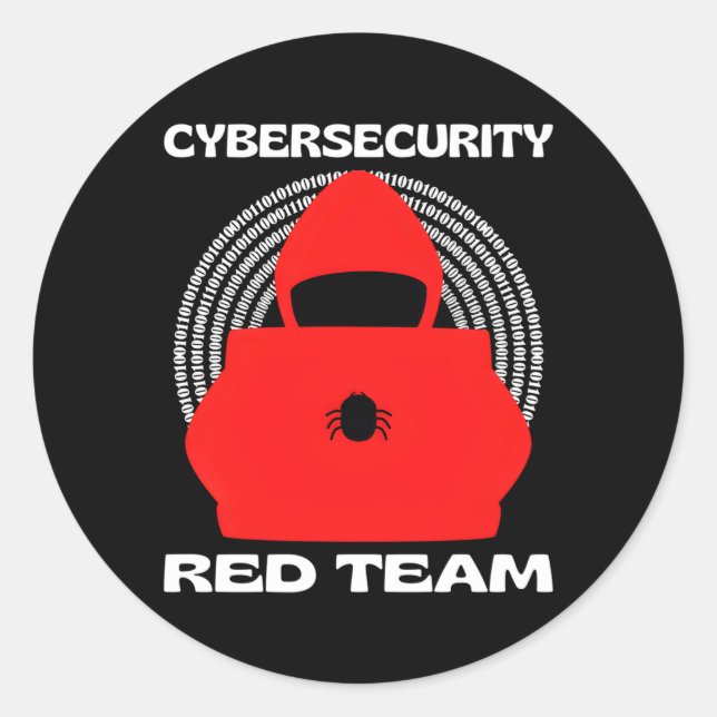 Red Team Cybersecurity Hacking Ethical Hacker Cybe Runder Aufkleber (Vorderseite)