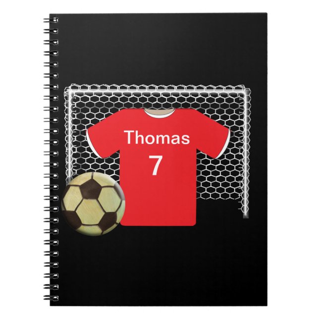 Red Team Personalisiert Soccer Shirt Notizblock (Vorderseite)