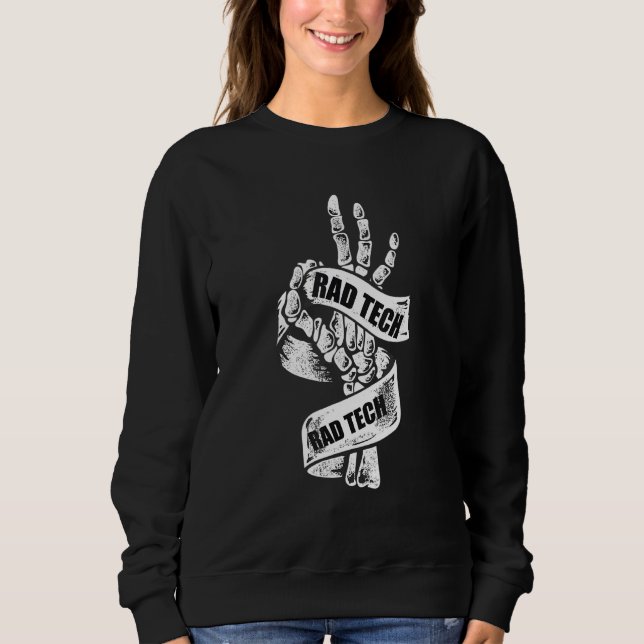 RED TECH Skeleton Hand X-Ray Technician RTR Sweatshirt (Vorderseite)