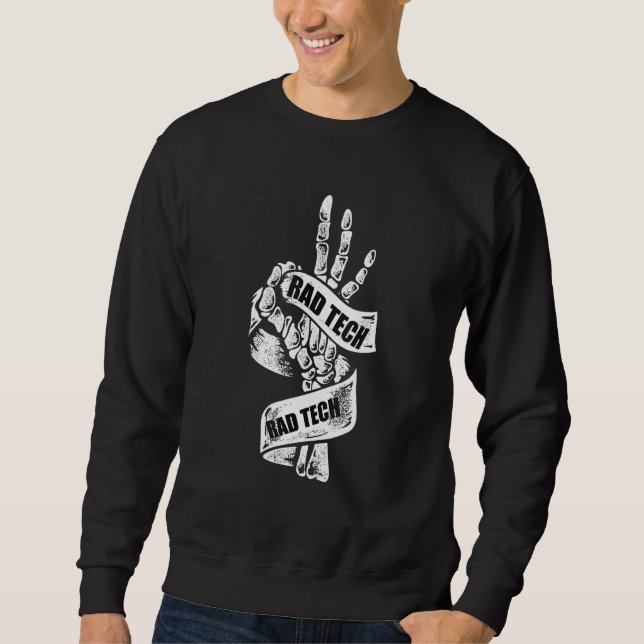 RED TECH Skeleton Hand X-Ray Technician RTR Sweatshirt (Vorderseite)