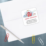 Red Tee Kettle Zuhause Christmas 1.5" Address Retu Quadratischer Aufkleber<br><div class="desc">Wasserfarbenfrohe rote Teekessel Zuhause auf weißem Hintergrund mit beliebter roter Kalligraphie und schwarzer Typografie schmückt diese niedlichen 1, 5" fröhlichen WeihnachtsRücksendeadressen-Aufkleber. Rett Geld mit zwanzig 1, 5" oder sechs 3" quadratischen Aufklebern für Rücksendeadressen-Aufkleber. Der beste Wert.. Mindestkauf ist nur ein Blatt. Ändern Sie Text und Gruß, um es mit der...</div>