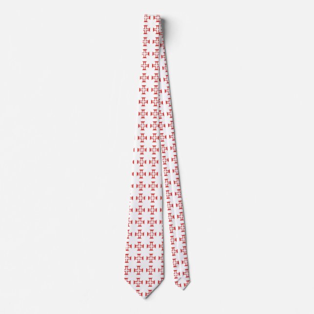 Red Templar Cross pattern Krawatte (Vorderseite)