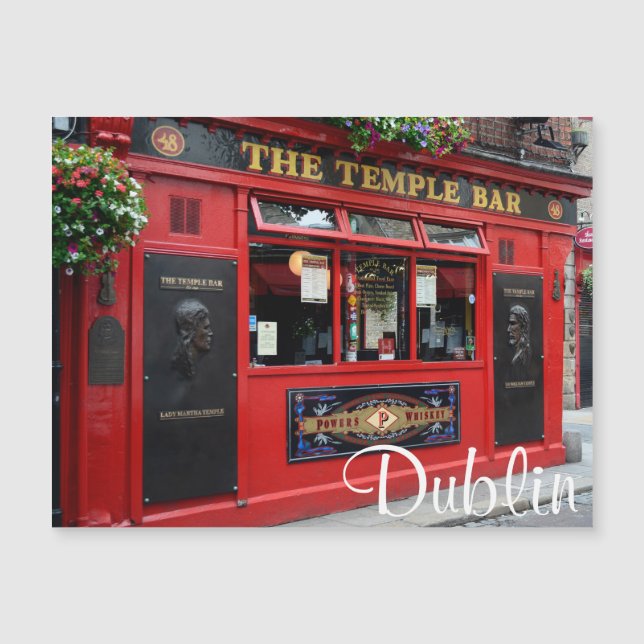 Red Temple Bar pub in Dublin, Irland Magnetkarte (Vorderseite)