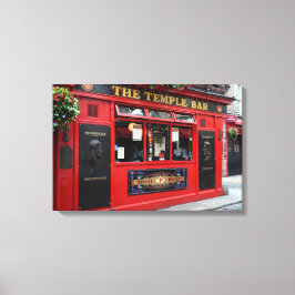Red Temple Bar pub in Dublin Leinwand