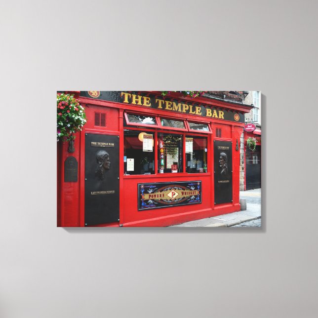 Red Temple Bar pub in Dublin Leinwand (Vorderseite)