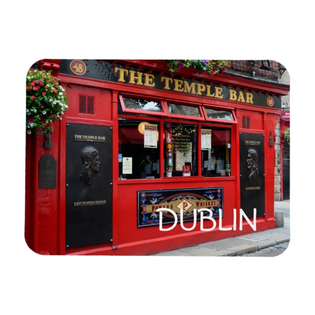 Red Temple Bar pub in Dublin rechteckigen Magneten Magnet (Horizontal)