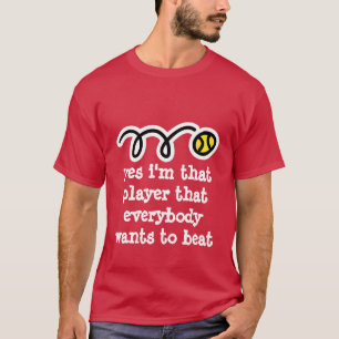 Red Tennis to Shirt mit lustigem Zitat