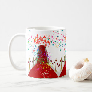 Red Tepet Tasse Happy Birthday Tasse