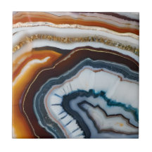 Red Terracotta White Black Blue Gold Agate Geode