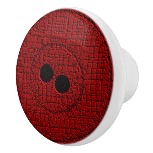 Red Texted Button Keramikknauf (Rechts)