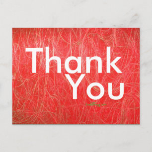 Red Textured Abstrakt Vielen Dank Postcard Postkarte