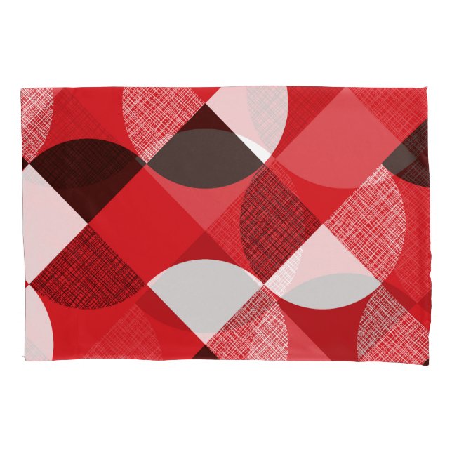 Red Textured Diagonal Dynamic Pattern Kissenbezug (Vorderseite)