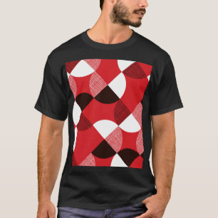 Red Textured Diagonal Dynamic Pattern T-Shirt