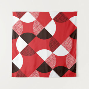 Red Textured Diagonal Dynamic Pattern Wandteppich