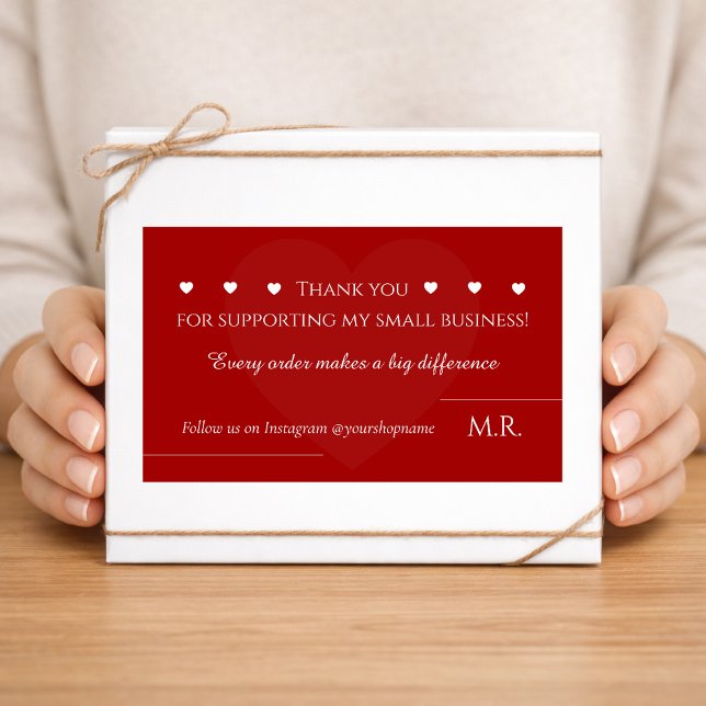 Red Thank You Sticker | Custom Business Label (Von Creator hochgeladen)