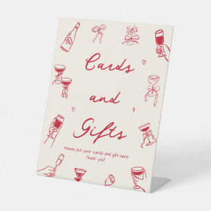 Red Thates und weitere Brautparty Card & Gift Sockelschild