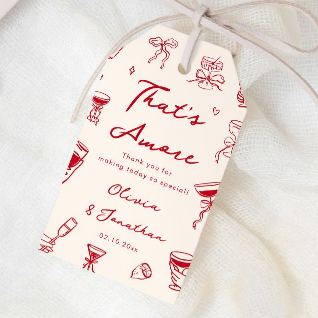 Red That's Amore Engagement Party Geschenkanhänger (Von Creator hochgeladen)