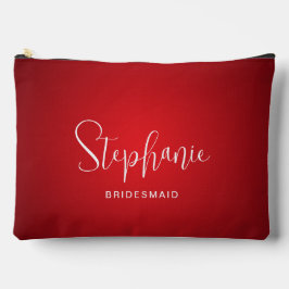 Red Theme Wedding Bridesmaid Custom Personalisiert Zubehörtasche