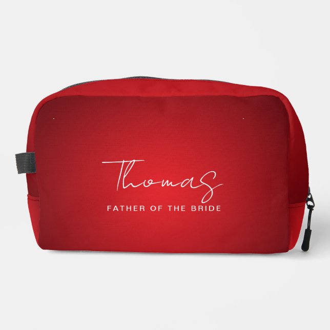 Red Theme Wedding Vater der Braut Individuelle Nam Waschbeutel (Vorderseite)