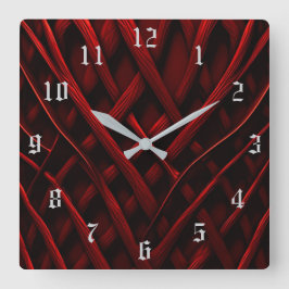 Red Thread Quadratische Wanduhr