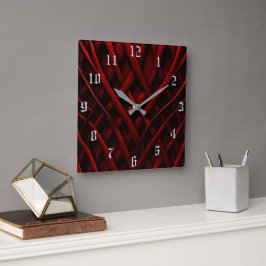Red Thread Quadratische Wanduhr