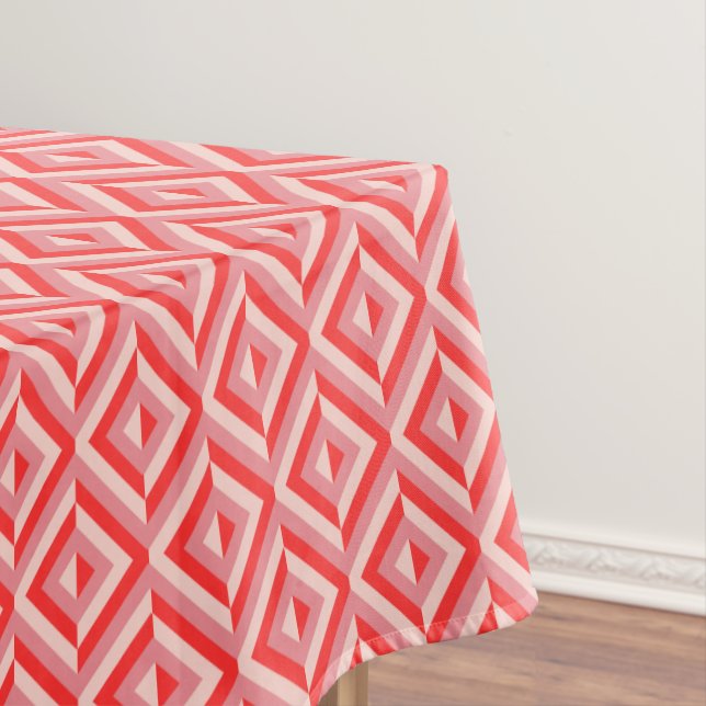 Red Three Tone Diamond Pattern Tischdecke (Beispiel)