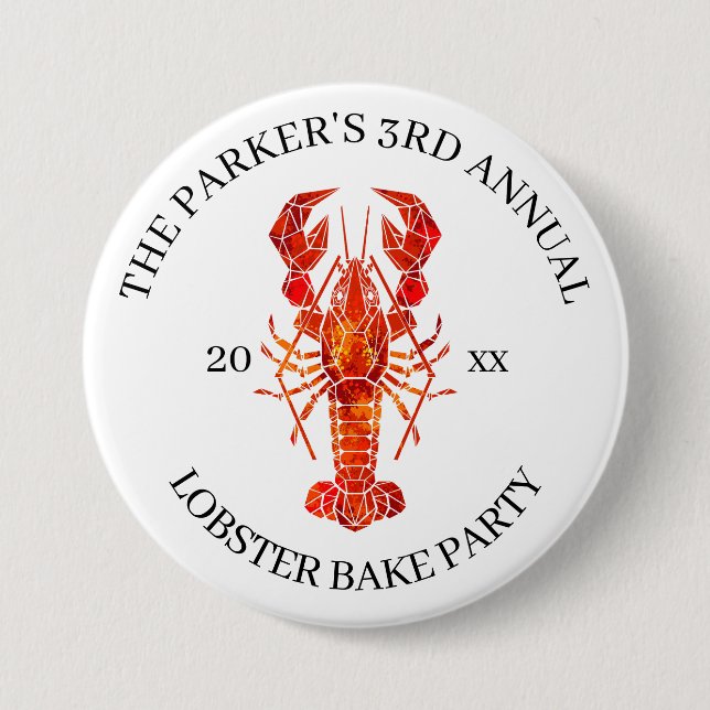Red Tide | Hummerkuchen Button (Vorderseite)