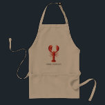 Red Tide Lobster | Name des Koch Schürze<br><div class="desc">Personalisierte Hummer-Schürze für Ihr nächstes Hummer Bake Party oder Meeresfrüchte-Event. Es zeigt eine Aquarellmalerei und eine Stelle für den Namen des Koch.</div>