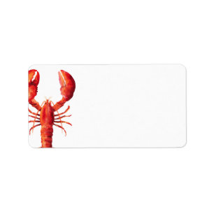 Red Tide Lobster Themed Blank Address Adressaufkleber