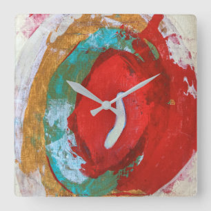 Red Tide Wall Clock Quadratische Wanduhr