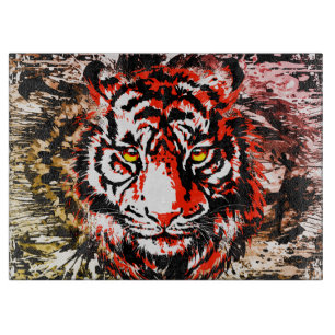 Red Tiger Cutting Board - farbenfrohe Tigerfront Schneidebrett